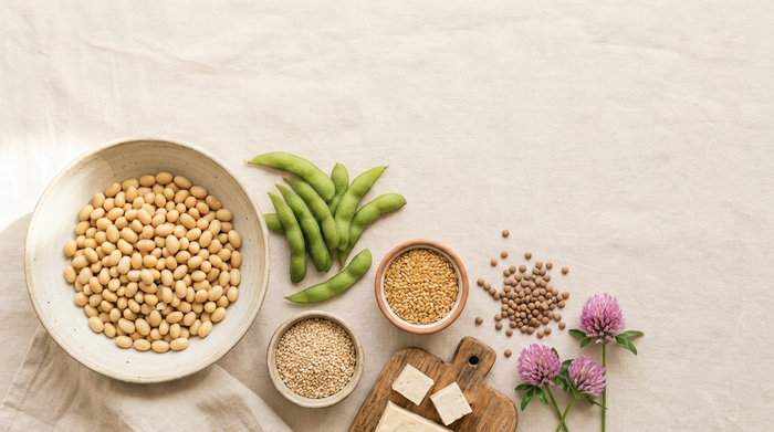 Fütoöstrogeenid taimses toidus: sojaoad, edamame, linaseemned, seesam, tofu ja punase ristiku õied
